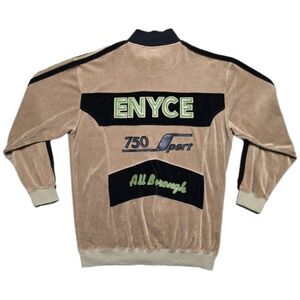 VTG Enyce Velour Track Suit Jacket 2XL 750 Sport Racing NYC Brown